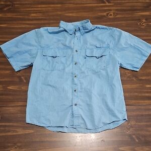 Reel Legends Sky Blue Casual Button Down Shirt